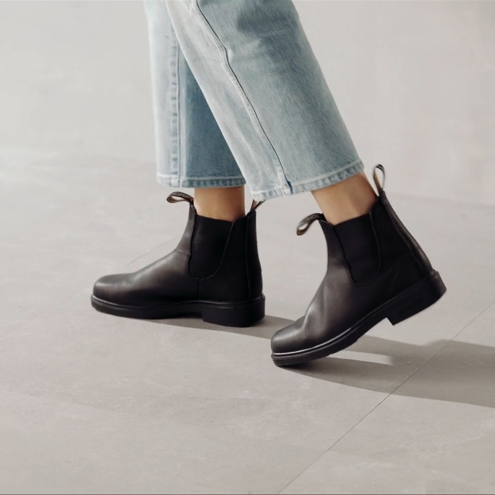 Black Leather Ankle Boots